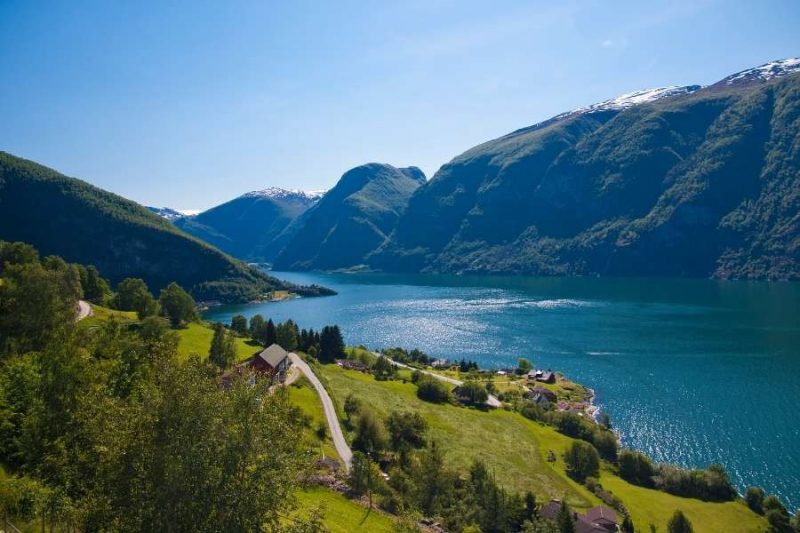 Uitzicht in Aurland in Noorwegen met Nordic