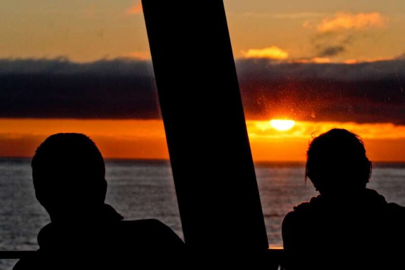 Zonsondergang vanaf MS Nordnorge
