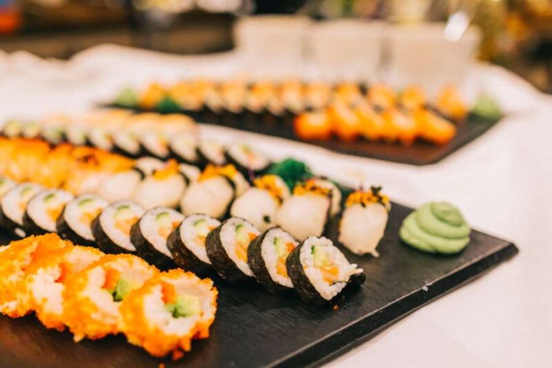 Sushi in restaurant Torget op MS Polarys