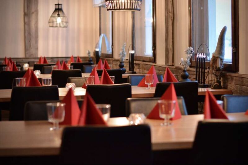 Restaurant van aava sky village in fins lapland met nordic
