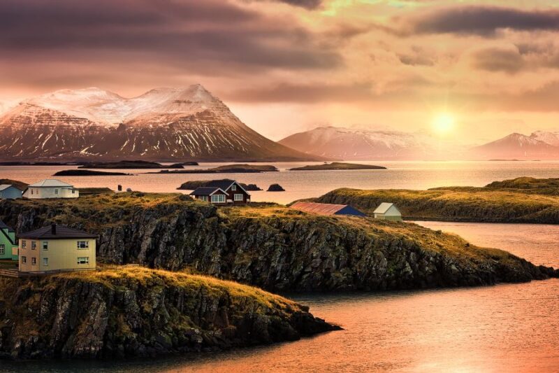 Prachtig uitzicht op het Snaefellsness shiereiland op IJsland