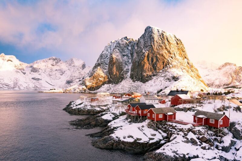 loftoten eilanden in de winter met Nordic