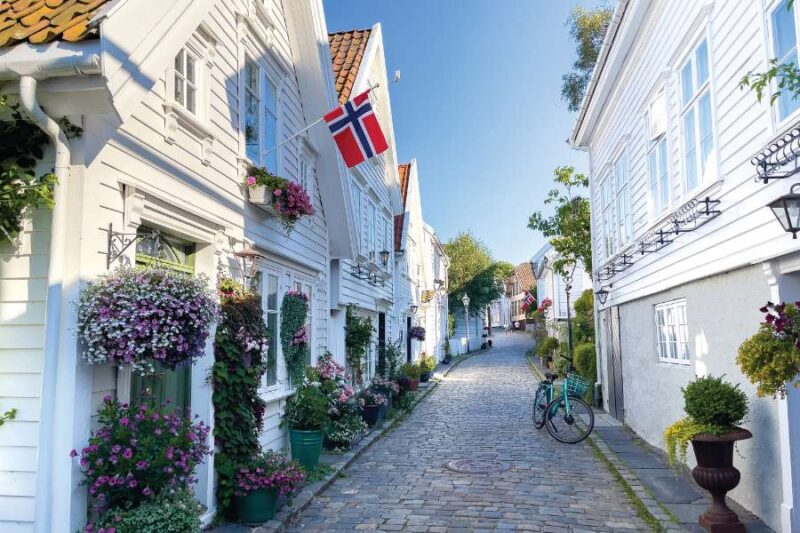 Stadsdeel Gamle in Stavanger in Noorwegen. Reis met Nordic naar Scandinavië