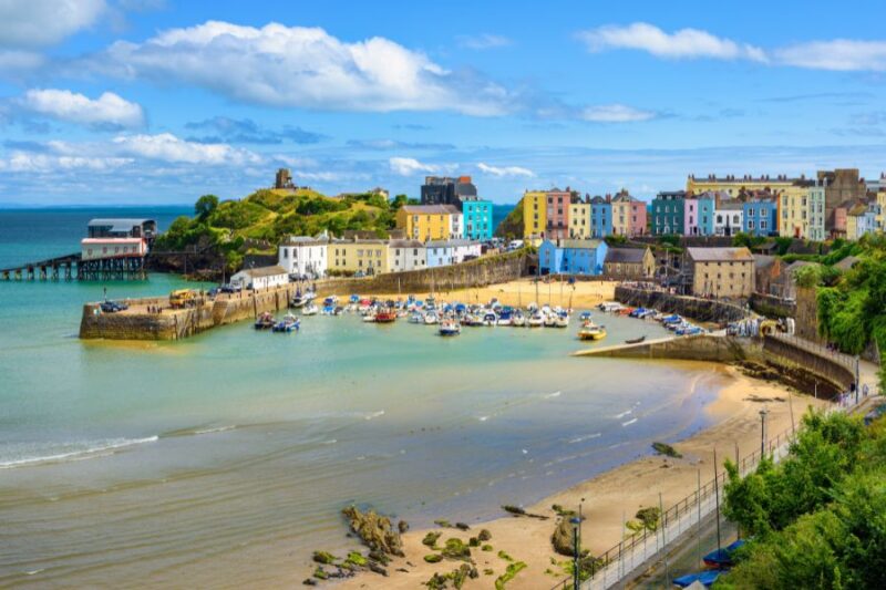 Tenby-Old-Town-de-populaire-badplaats-in-Zuid-Wales-Pembrokeshire-Verenigd-Koninkrijk