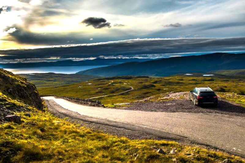 Schotland landschap auto