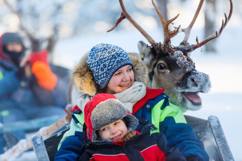 Lapland in de winter met kinderen bezoek aan de rendierboerderij