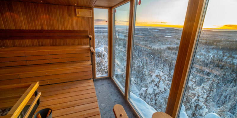sauna in de Lapland view lodge
